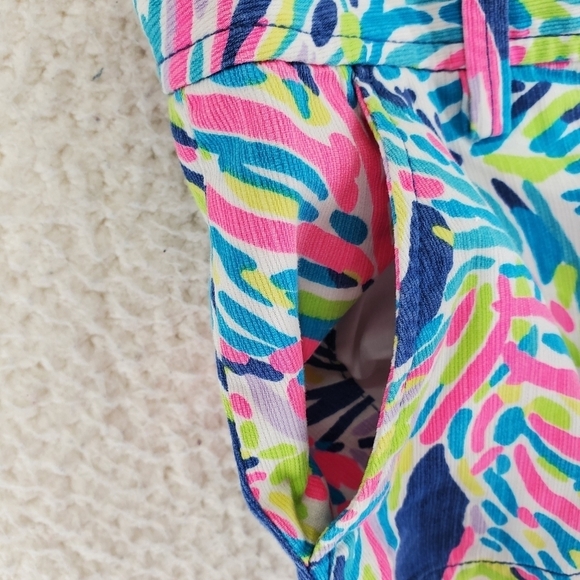 Lilly Pulitzer Walsh Shorts Womens 0 30x3 Palm Reader Pink Blue White Multi - Picture 11 of 13